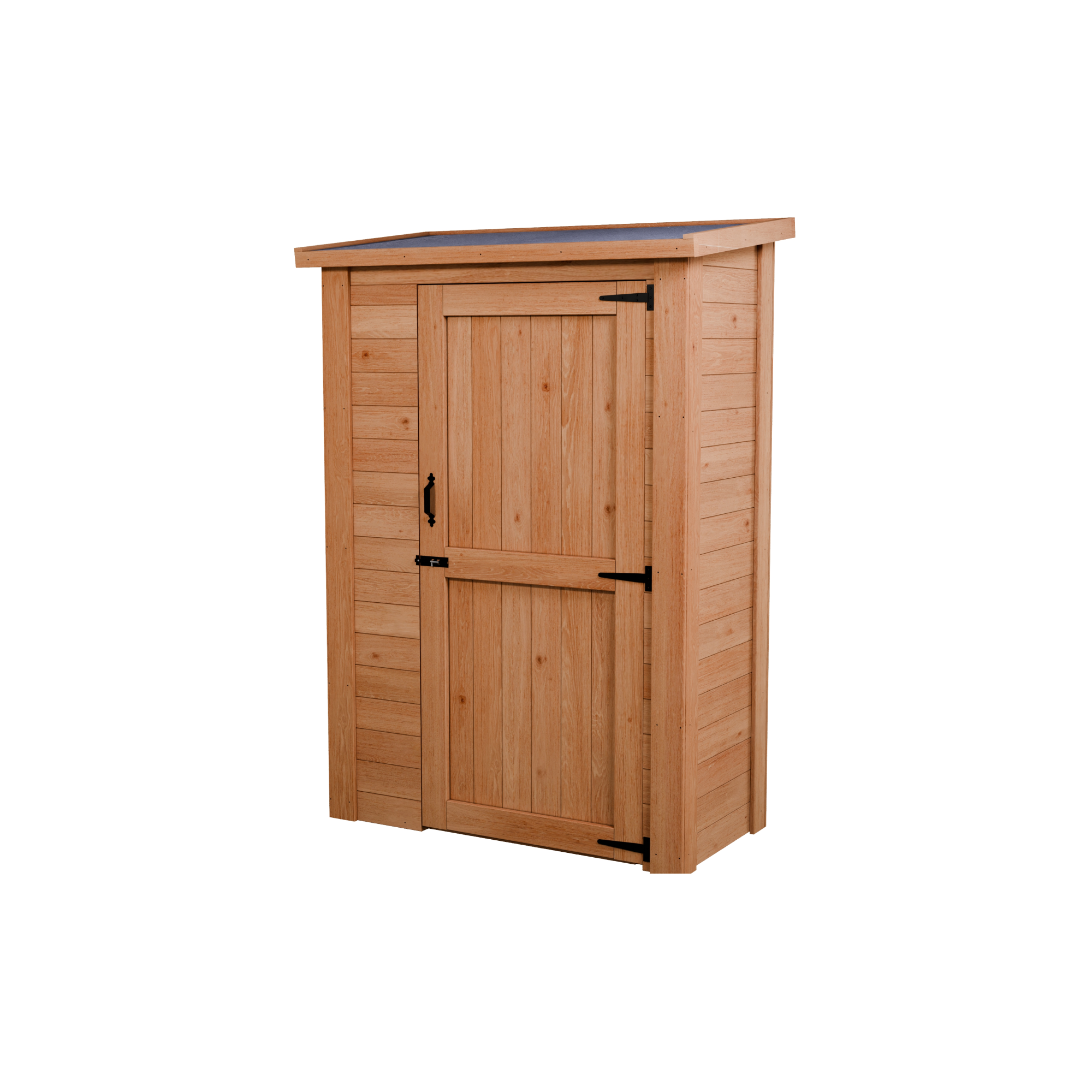 CedarCraft | Heavy Duty | 4 ft. x 2 ft. | Solid Cedar Wood | Lean To Storage Shed | with Single Door and Modern Pent Roof | Protective Finish | 8 sq. ft.