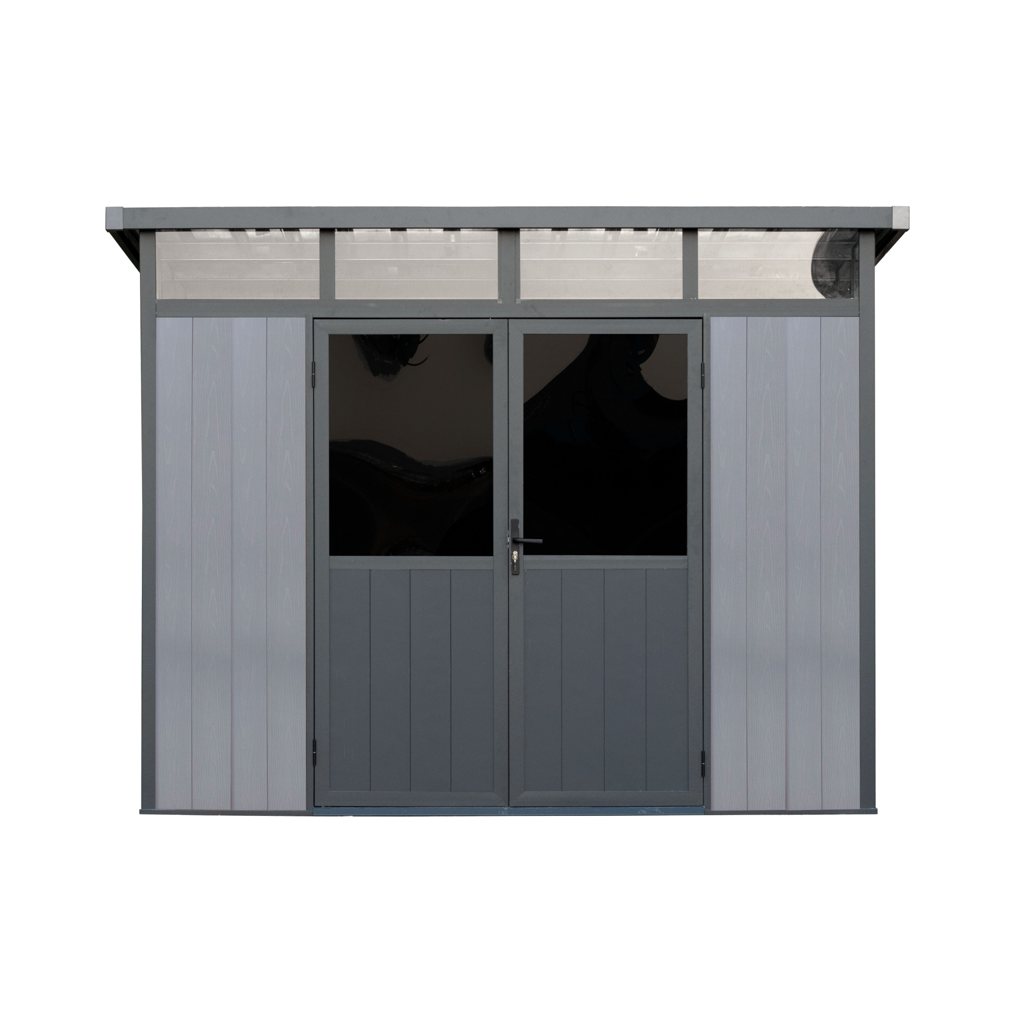 9 ft. x 7 ft. Wood Plastic Composite Heavy Duty Shed Gray Color
