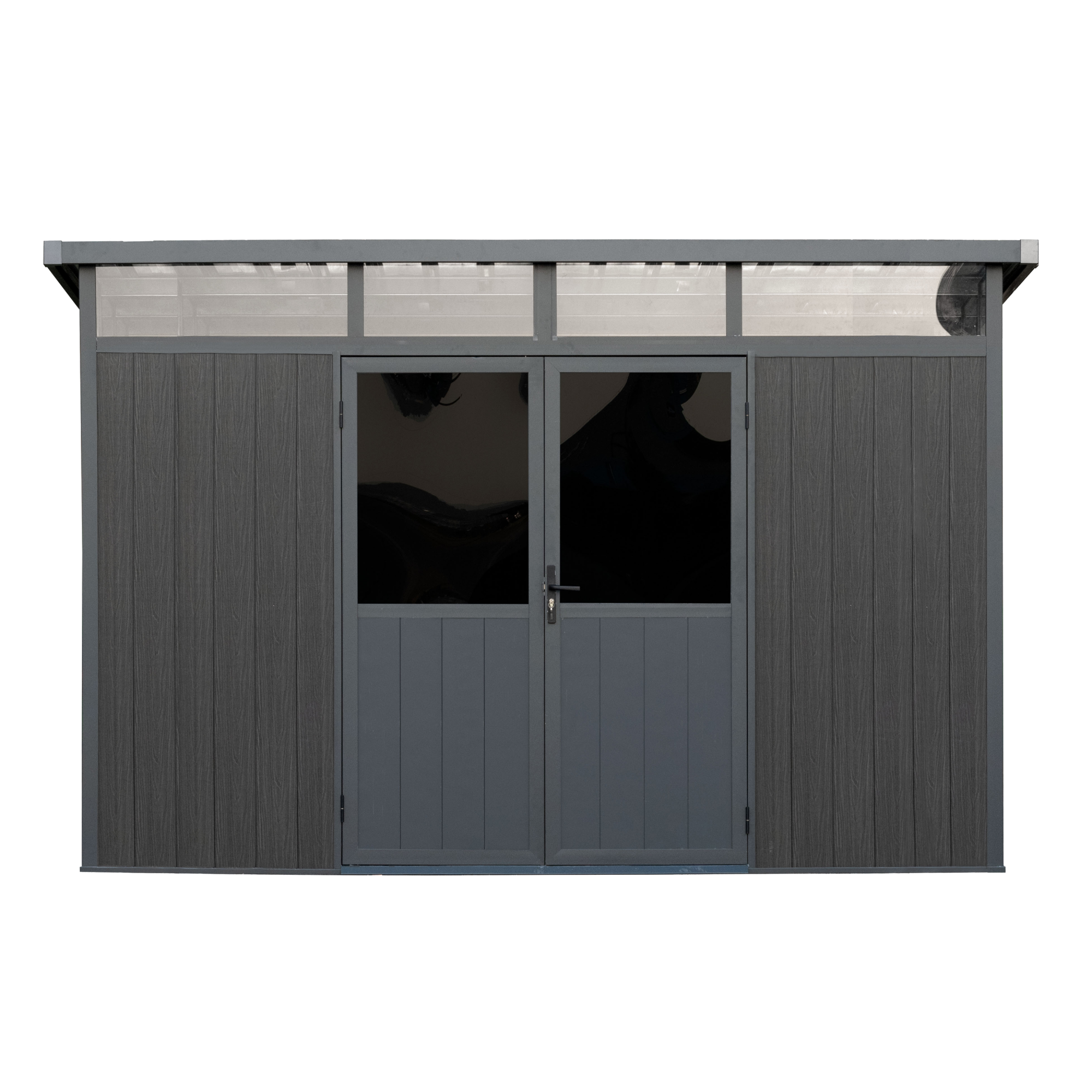 11 ft. x 7 ft. Wood Plastic Composite Heavy Duty Shed Graphite Color