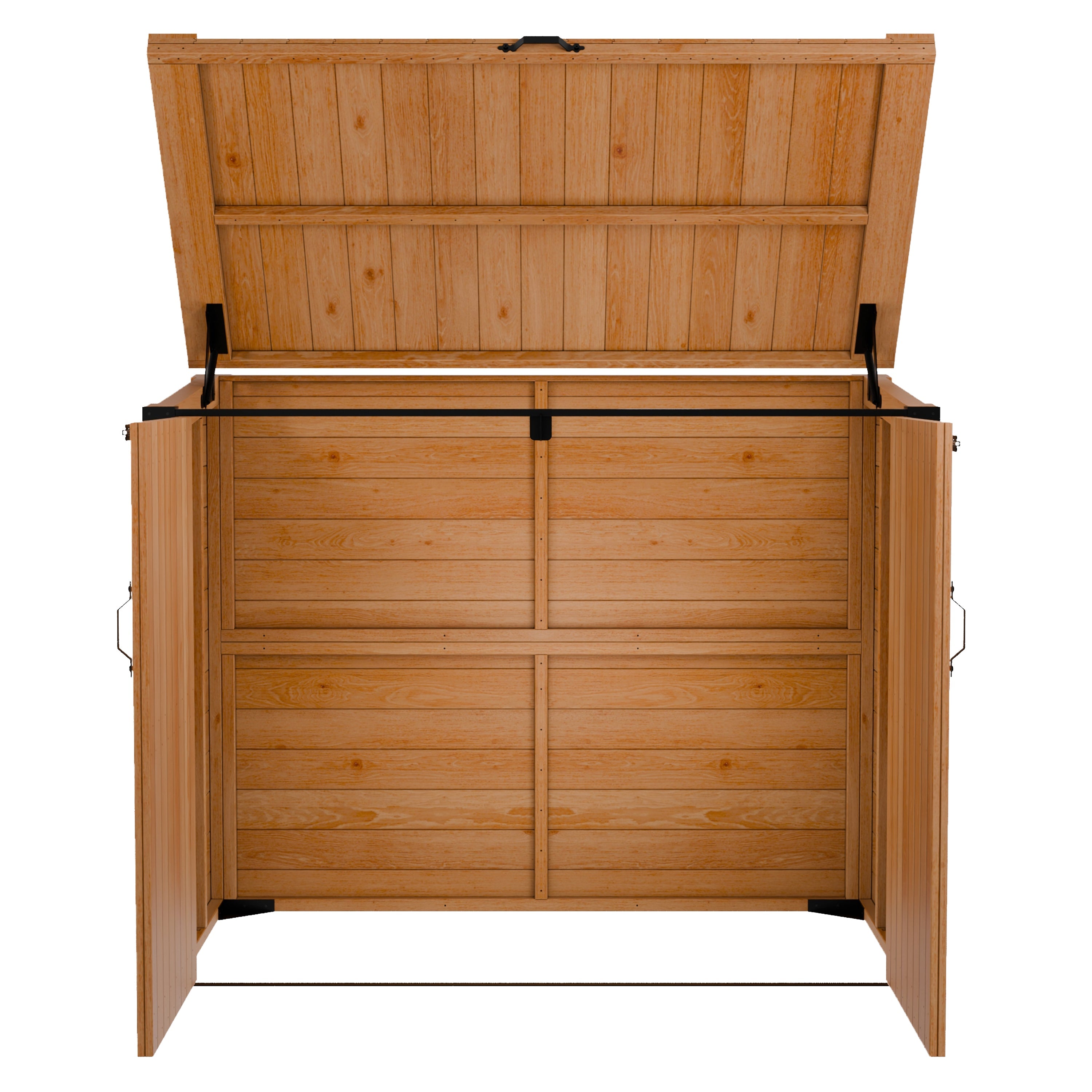 Garbin | Medium 5.5 ft. x 3.2 ft. | Solid Cedar Wood | Heavy Duty | Trash Can & Recycling Bin | Horizontal Storage Shed | with Double Doors & Lid | with Protective Finish | 17.5 sq .ft.