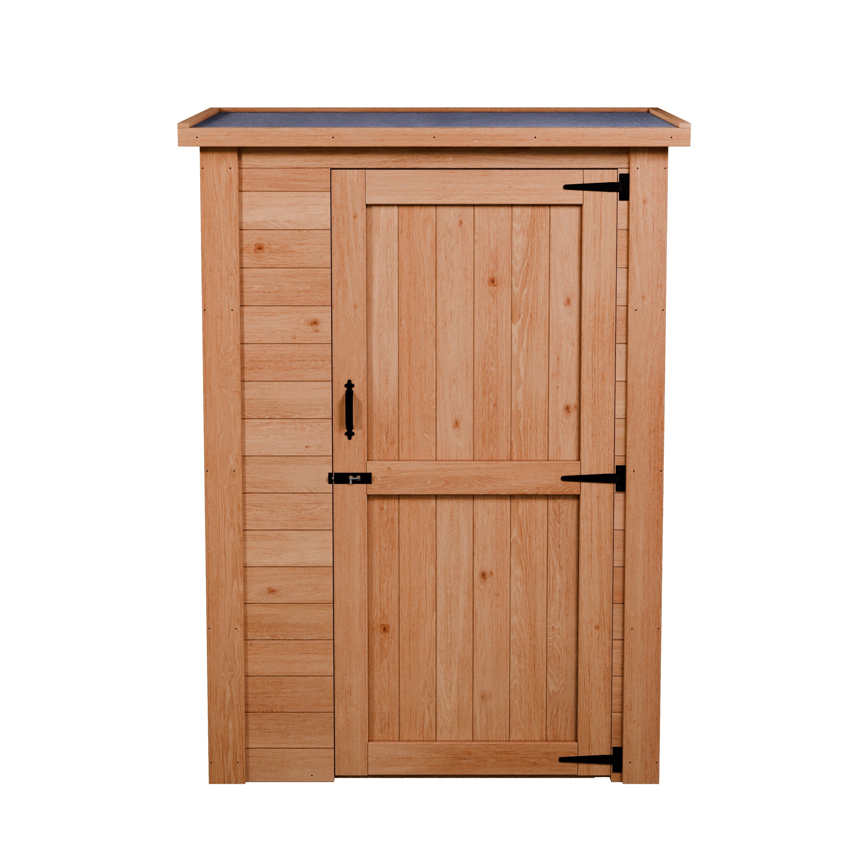 CedarCraft | Heavy Duty | 4 ft. x 2 ft. | Solid Cedar Wood | Lean To Storage Shed | with Single Door and Modern Pent Roof | Protective Finish | 8 sq. ft.
