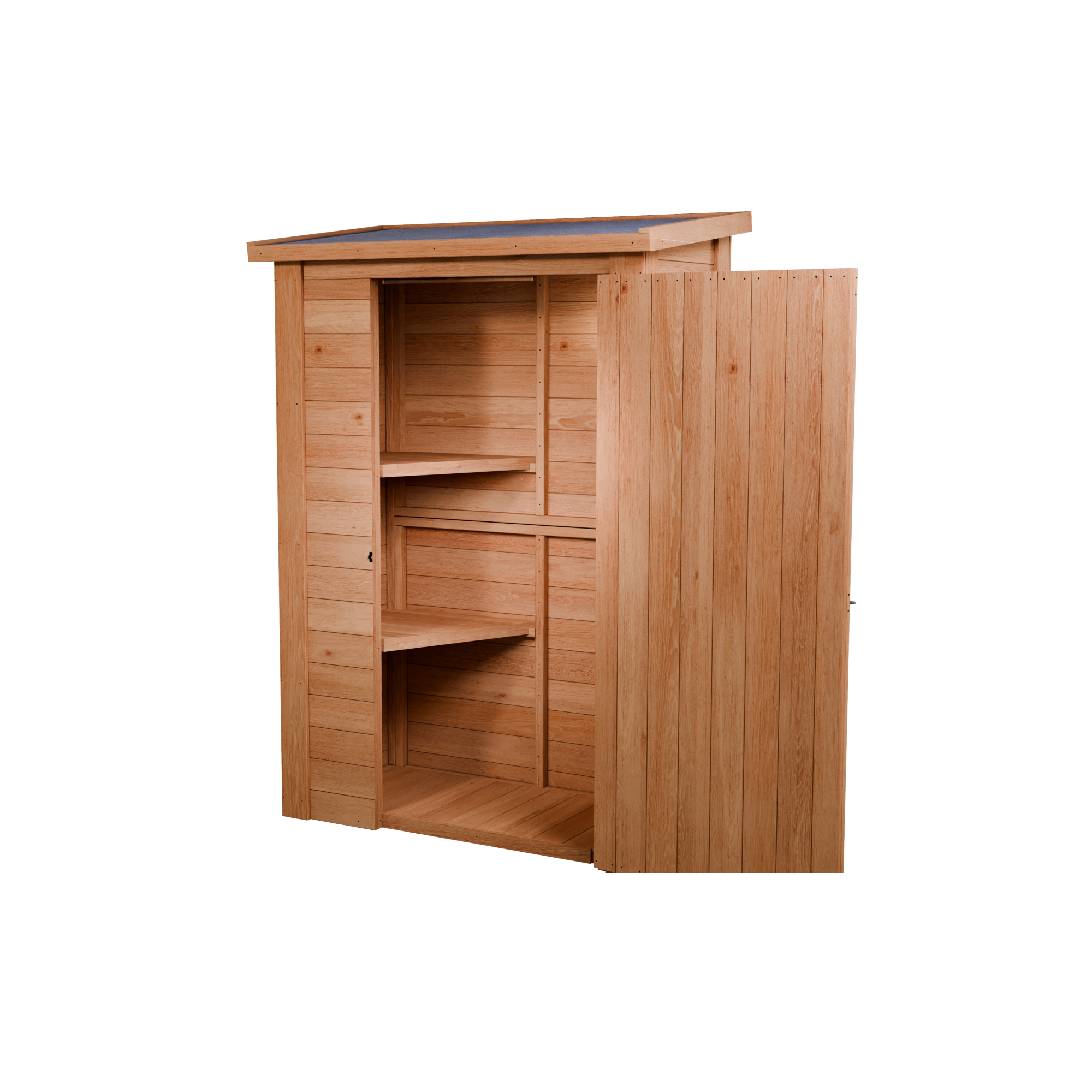 CedarCraft | Heavy Duty | 4 ft. x 2 ft. | Solid Cedar Wood | Lean To Storage Shed | with Single Door and Modern Pent Roof | Protective Finish | 8 sq. ft.