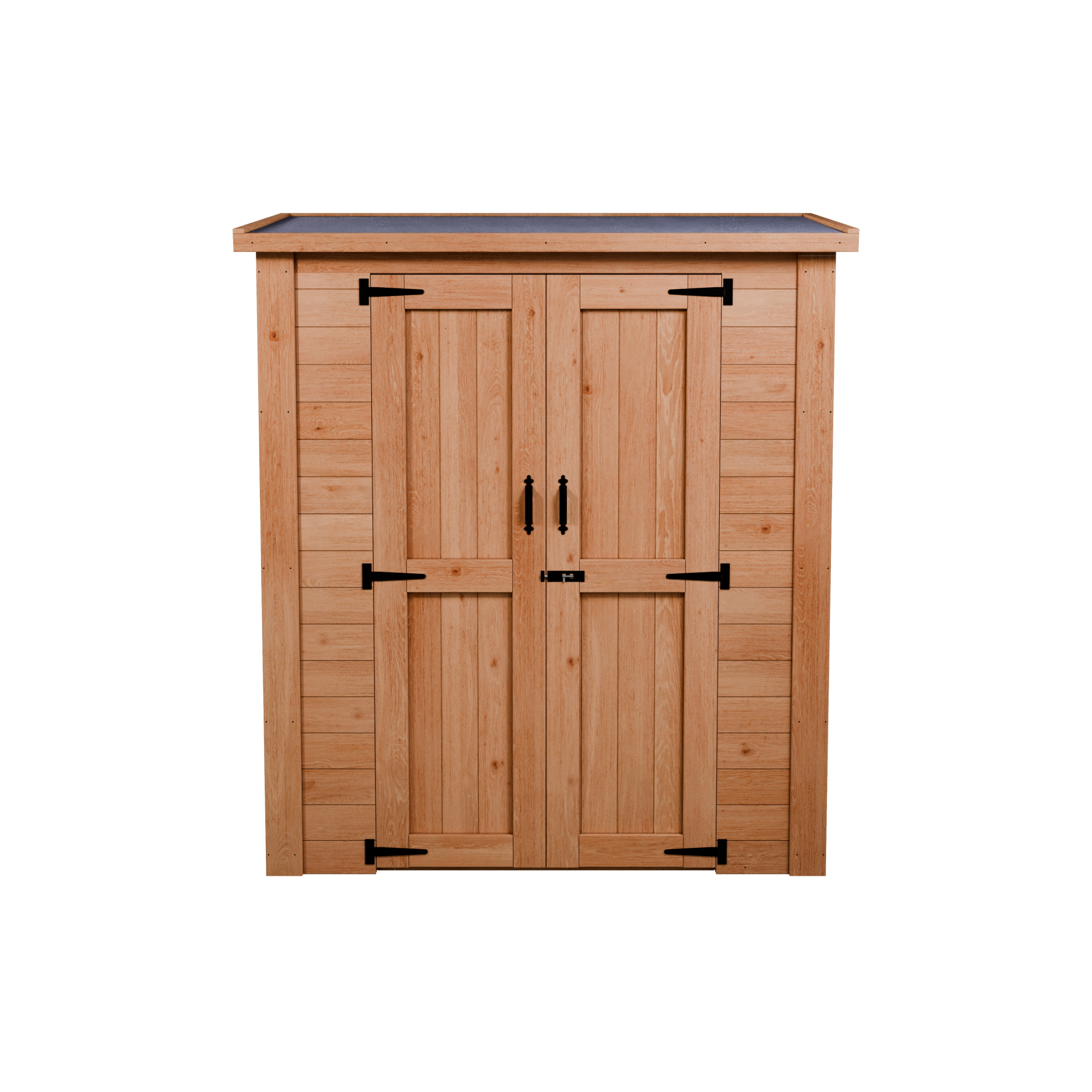 CedarCraft | Heavy Duty | 5 ft. x 2.5 ft. | Solid Cedar Wood | Lean To Storage Shed | with Double Doors and Modern Pent Roof | Protective finish | 12.5 sq. Ft.