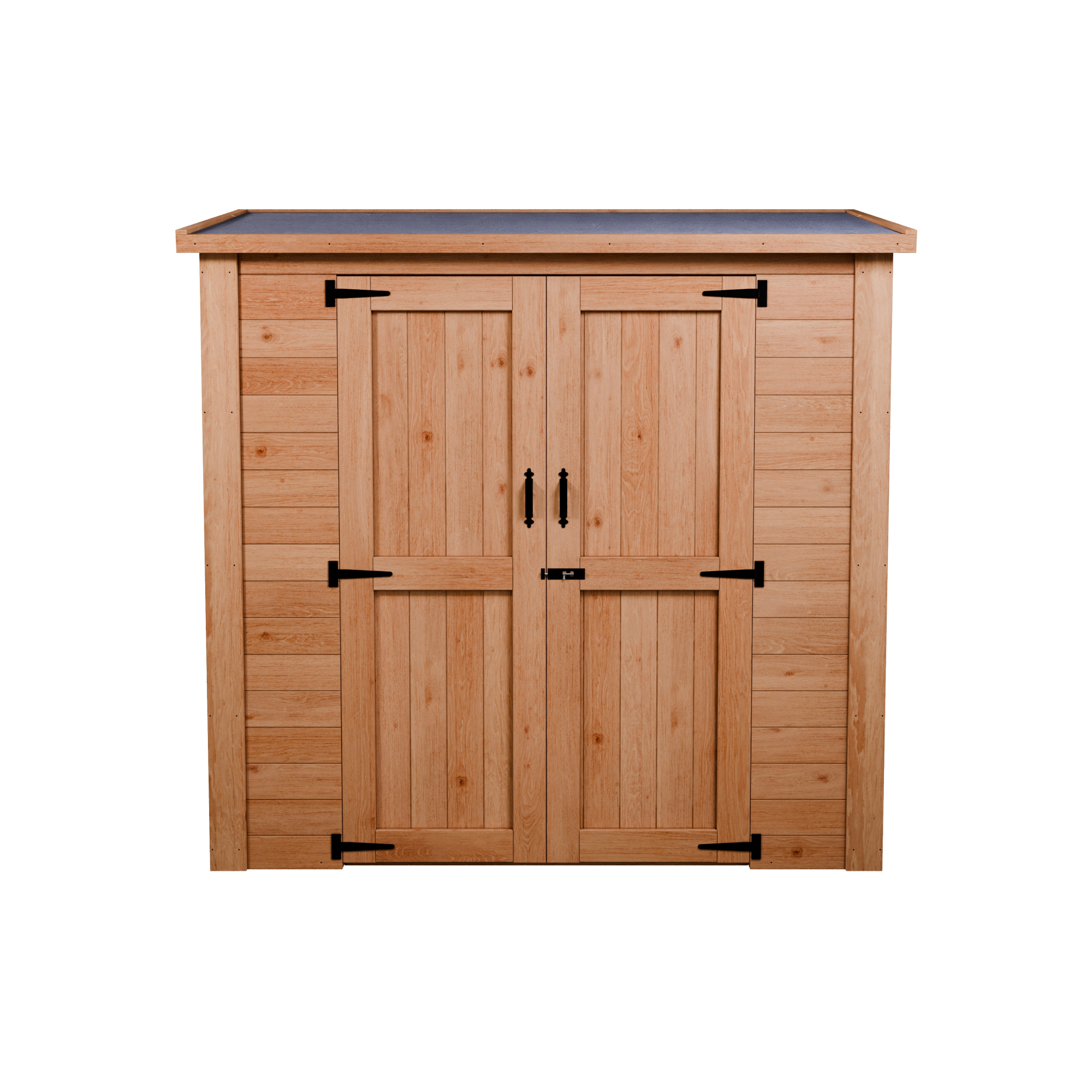 CedarCraft | Heavy Duty | 6 ft. x 3 ft. | Solid Cedar Wood | Lean To Storage Shed | with Double Doors and Modern Pent Roof | Protective Finish | 18 sq. ft.