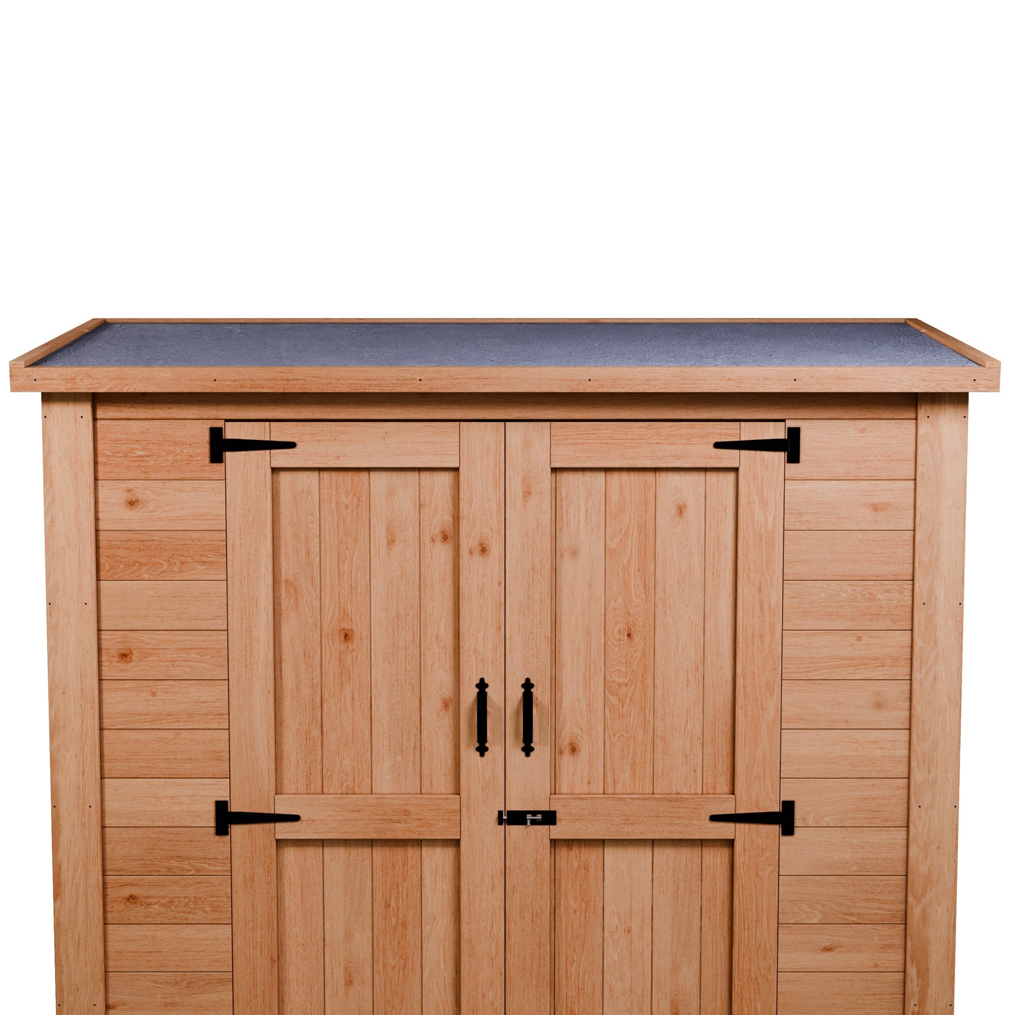 CedarCraft | Heavy Duty | 6 ft. x 3 ft. | Solid Cedar Wood | Lean To Storage Shed | with Double Doors and Modern Pent Roof | Protective Finish | 18 sq. ft.