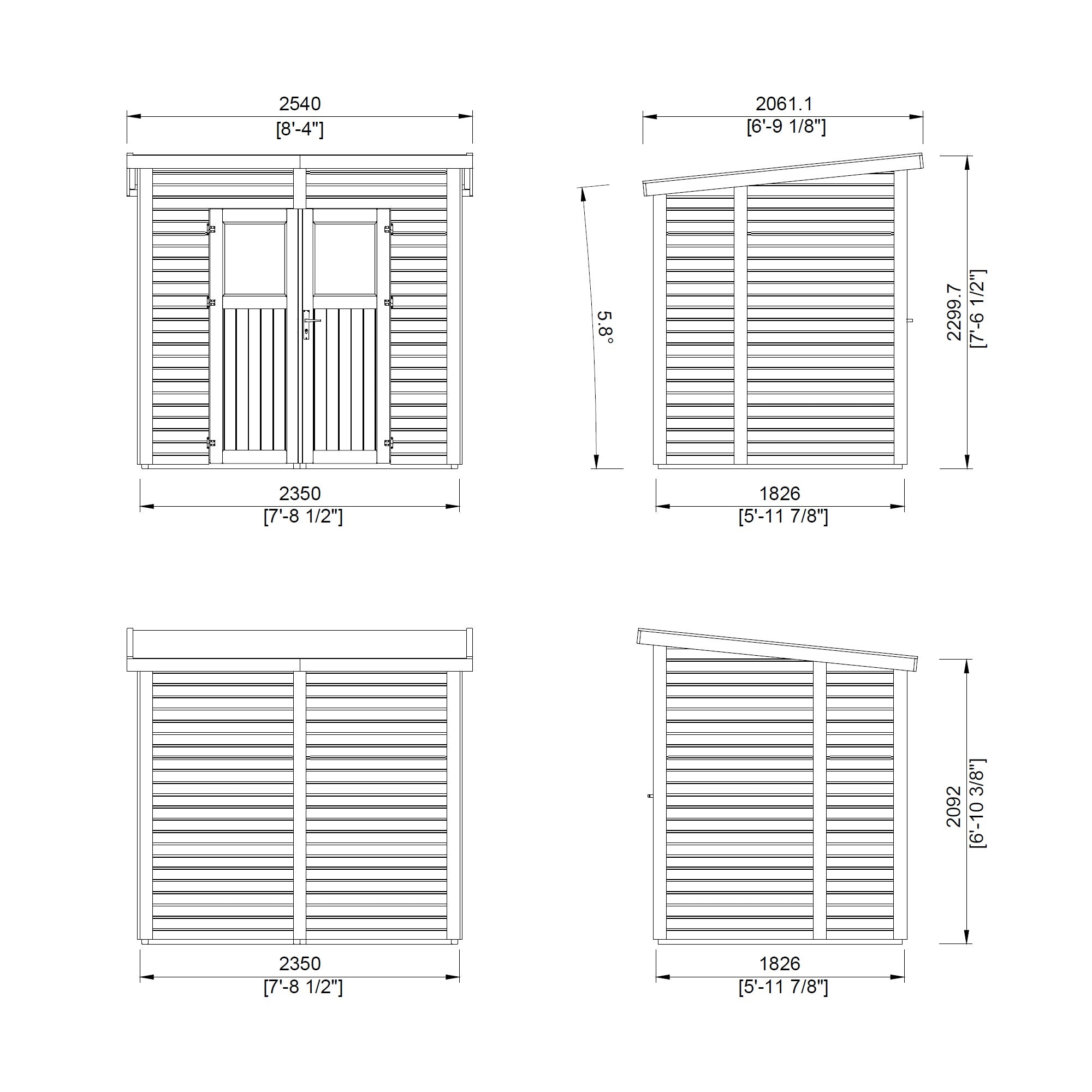 8 ft. x 6 ft. Nordic Spruce Heavy Duty Storage Shed