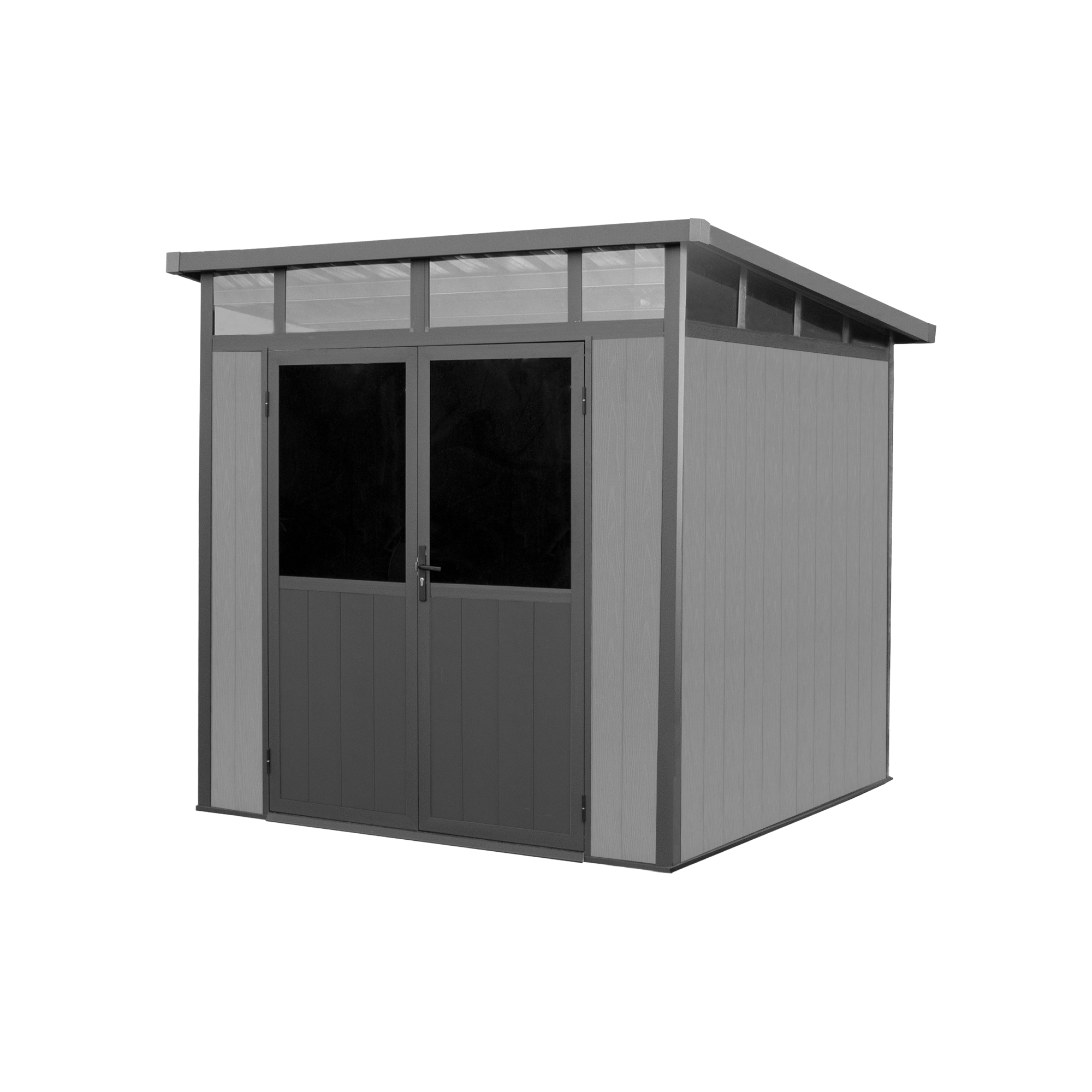 7 ft. x 7 ft. Wood Plastic Composite Heavy Duty Shed Gray Color