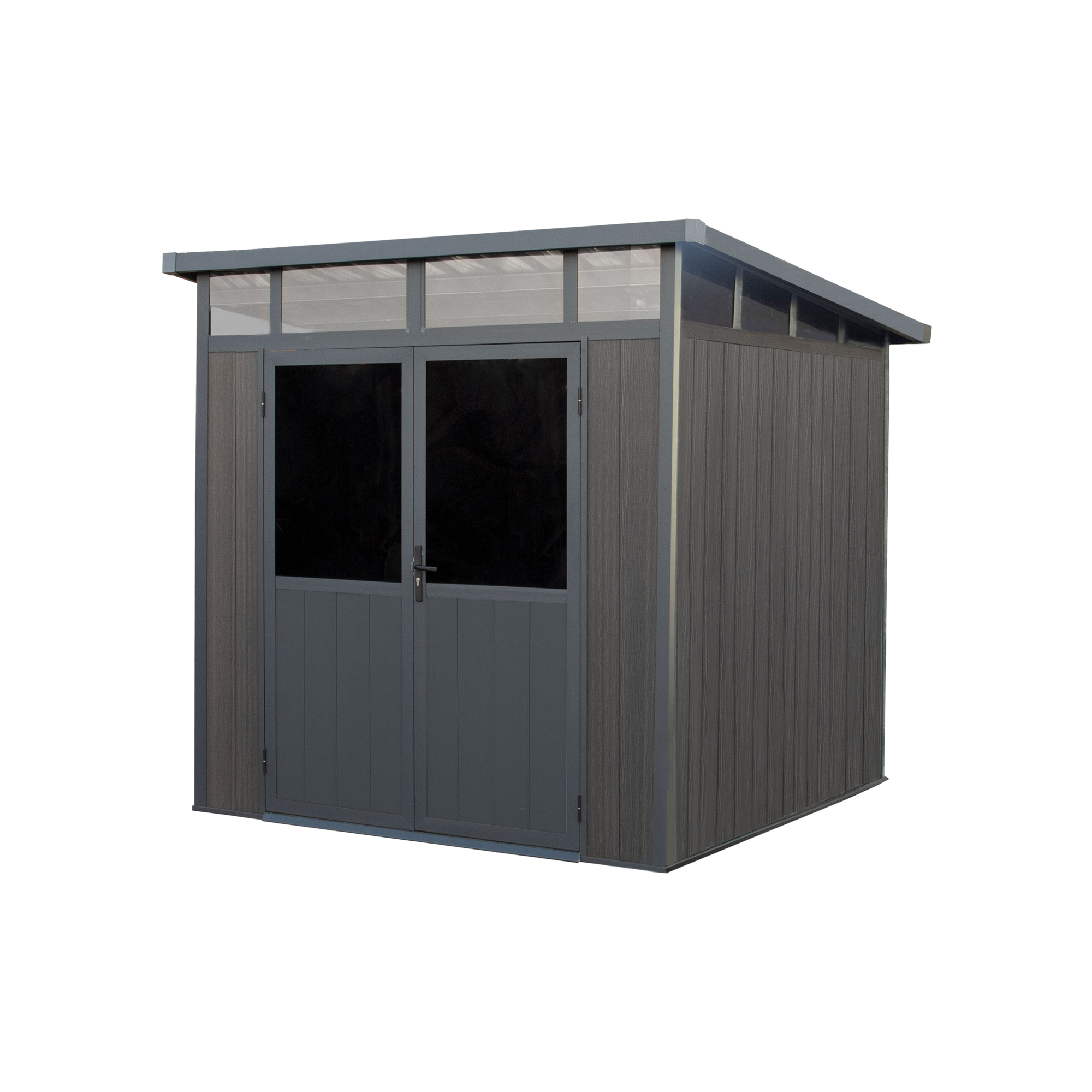 7 ft. x 7 ft. Wood Plastic Composite Heavy Duty Shed Graphite Color