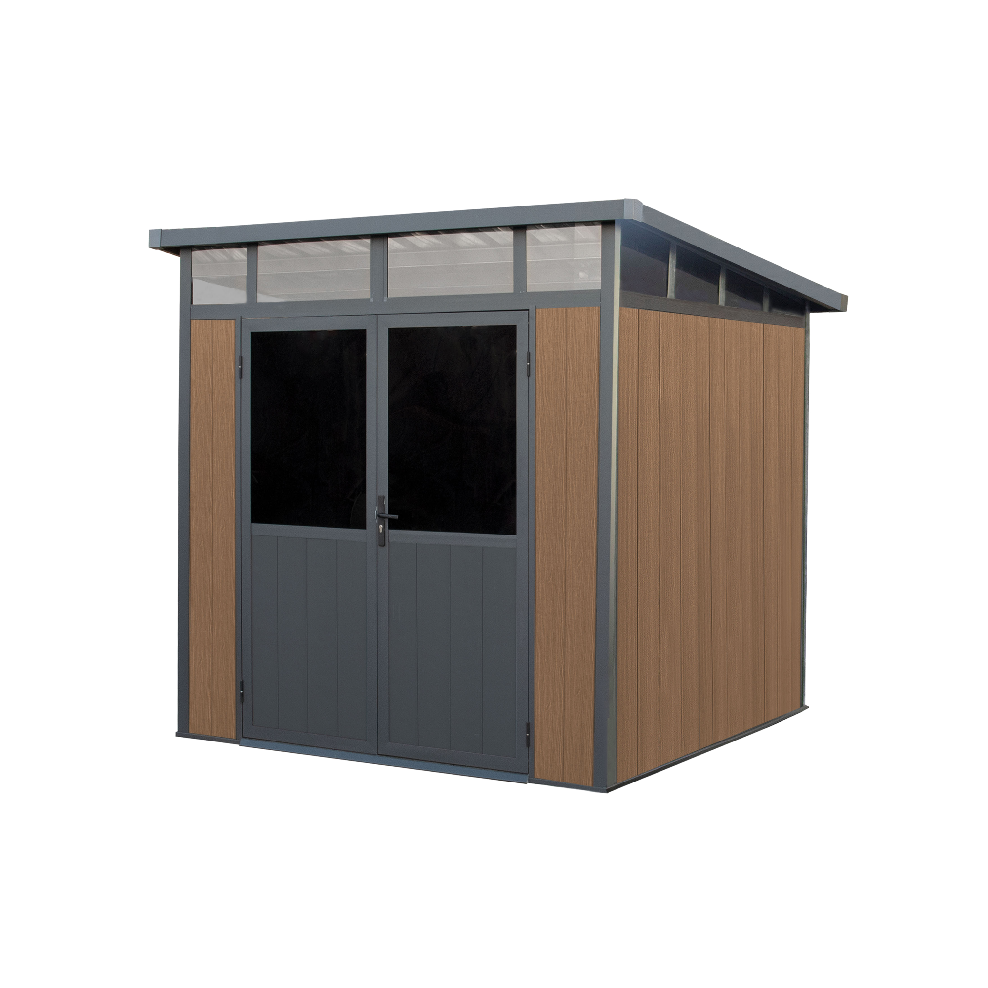 7 ft. x 7 ft. Wood Plastic Composite Heavy Duty Shed Brown Color