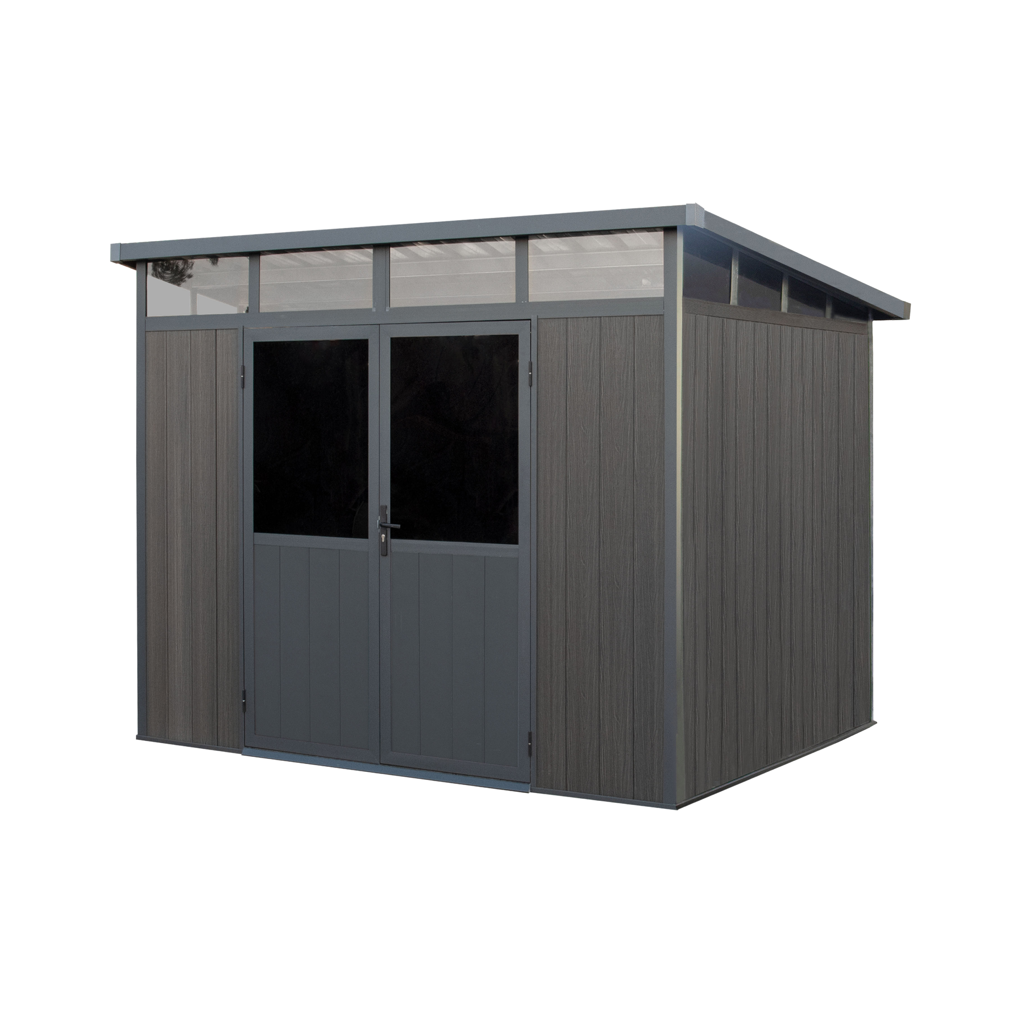 9 ft. x 7 ft. Wood Plastic Composite Heavy Duty Shed Graphite Color