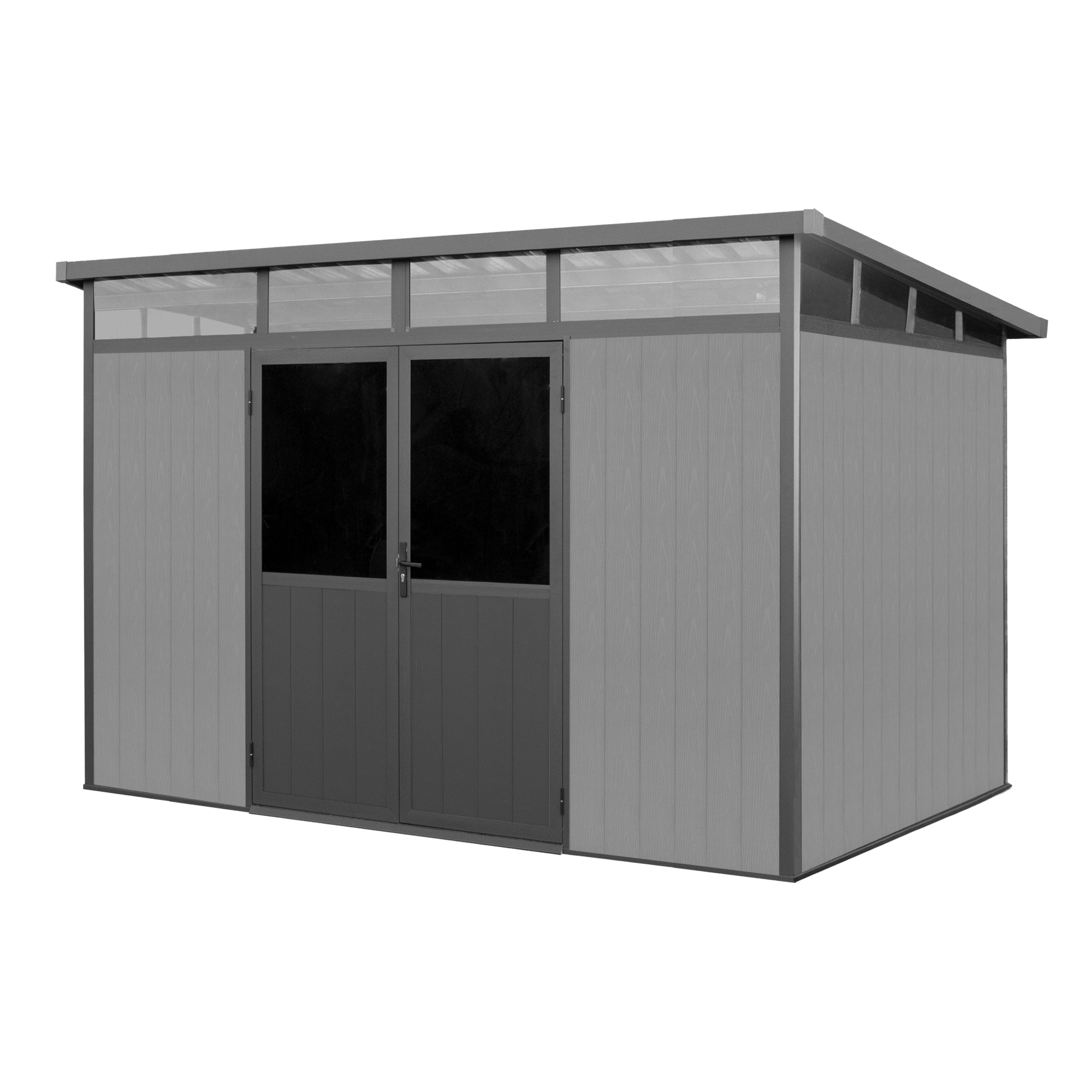 11 ft. x 7 ft. Wood Plastic Composite Heavy Duty Shed Gray Color