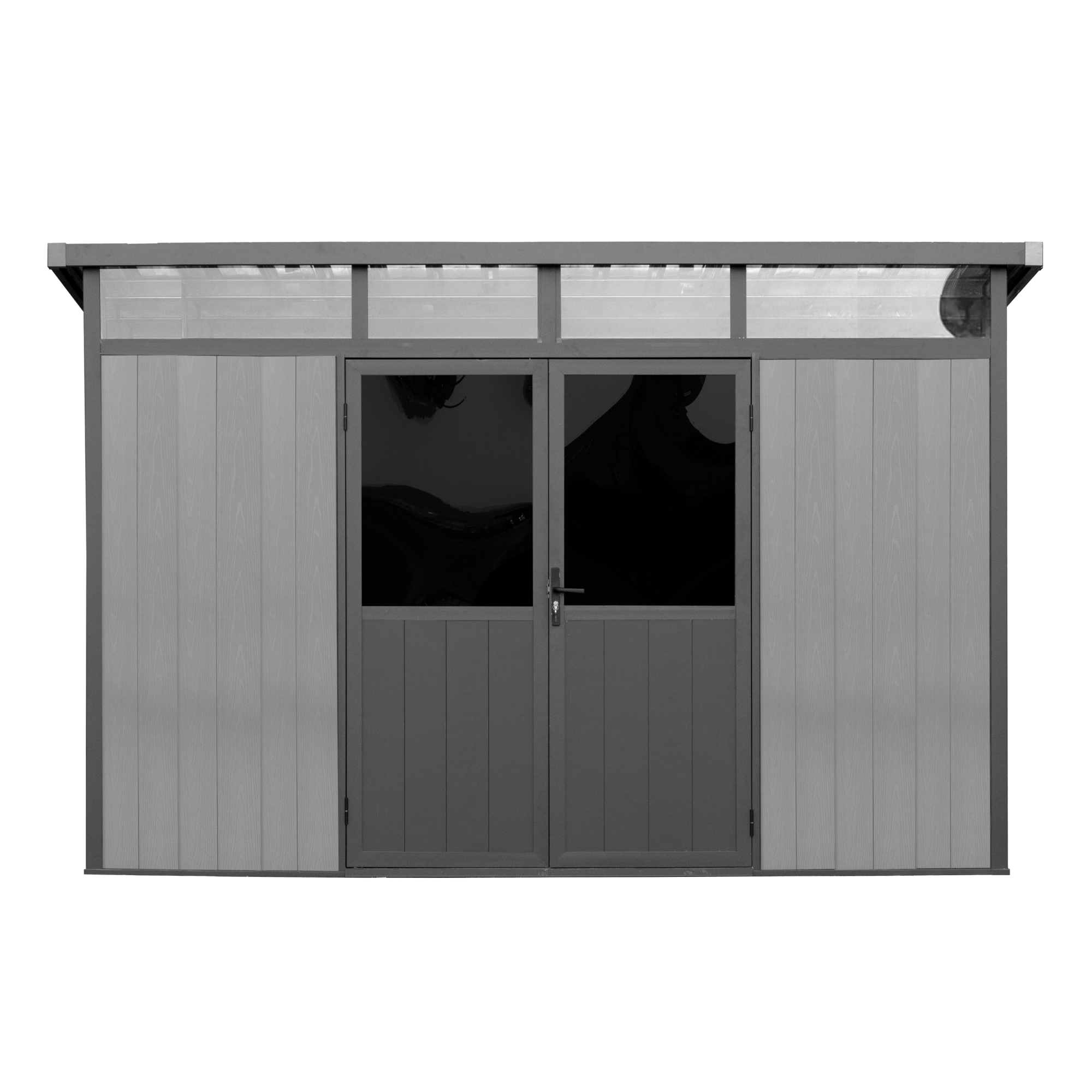 11 ft. x 7 ft. Wood Plastic Composite Heavy Duty Shed Gray Color