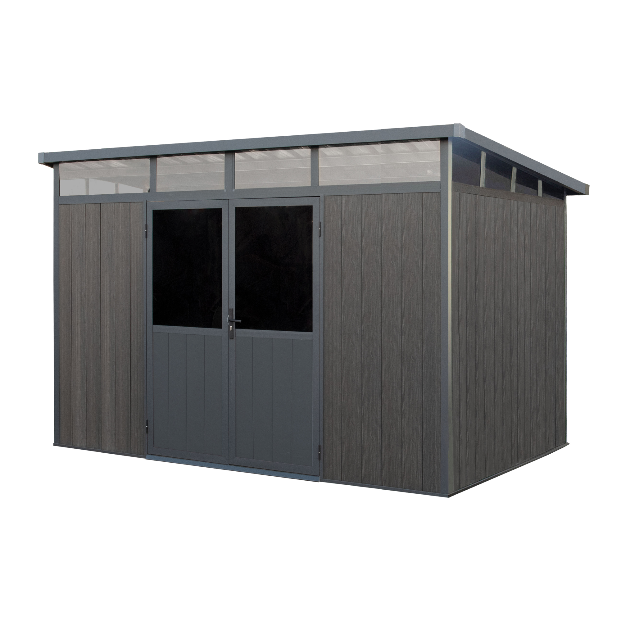11 ft. x 7 ft. Wood Plastic Composite Heavy Duty Shed Graphite Color