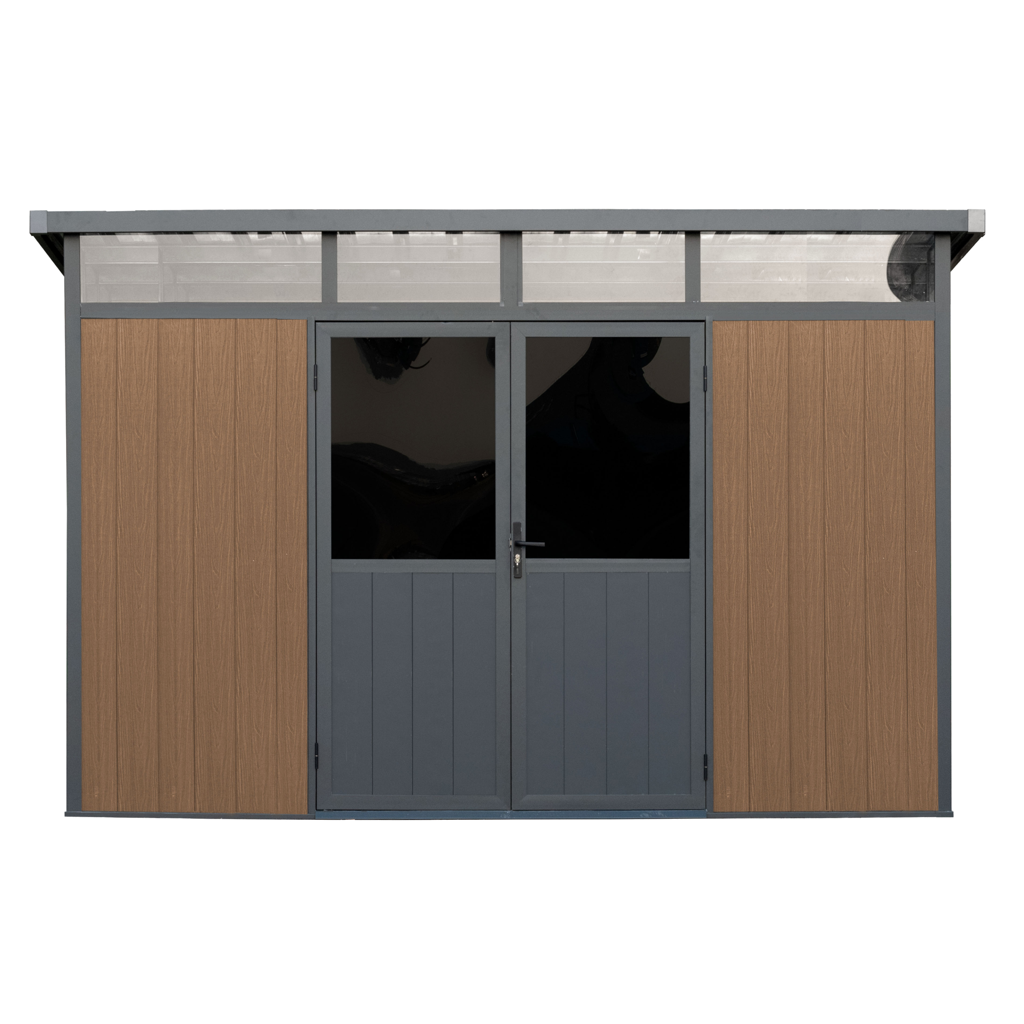 11 ft. x 7 ft. Wood Plastic Composite Heavy Duty Shed Brown Color